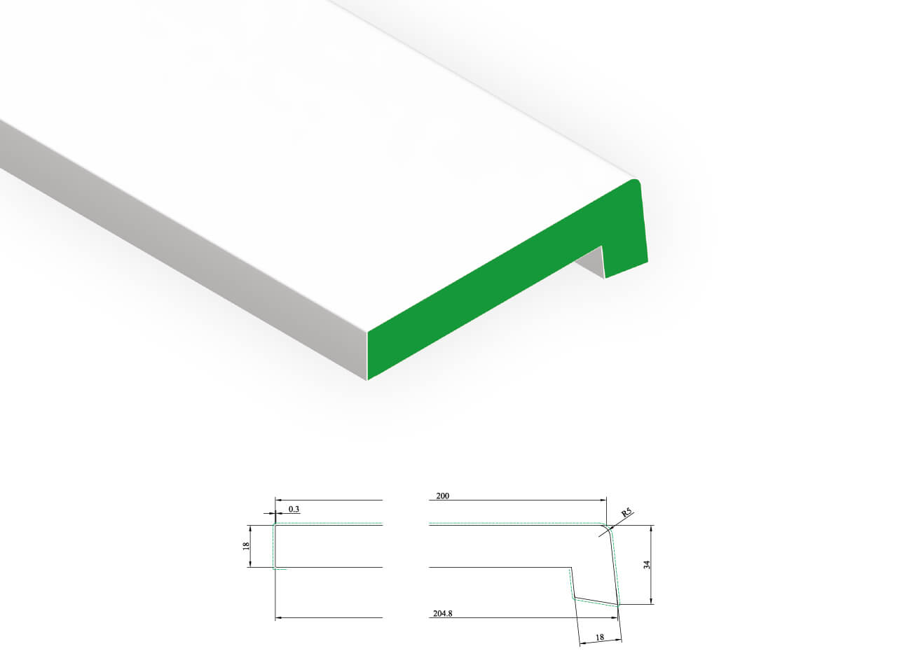 VB 551 SP Windowsill 18/34 x 200 mm VB 551 SP Windowsill 18/34 x 200 mm