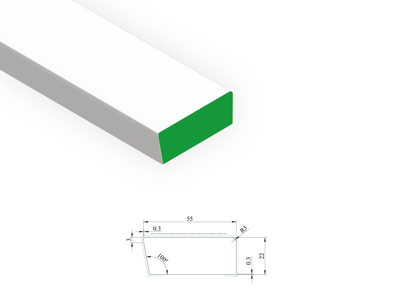 PL 207 Skirting board 22 x 55 mm PL 207 Skirting board 22 x 55 mm