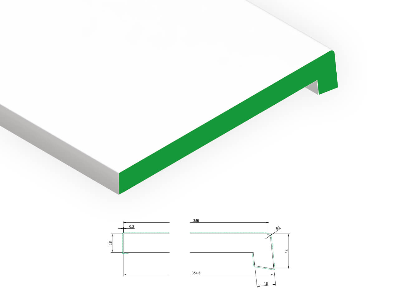 VB 554 SP Windowsill 18/34 x 350 mm VB 554 SP Windowsill 18/34 x 350 mm