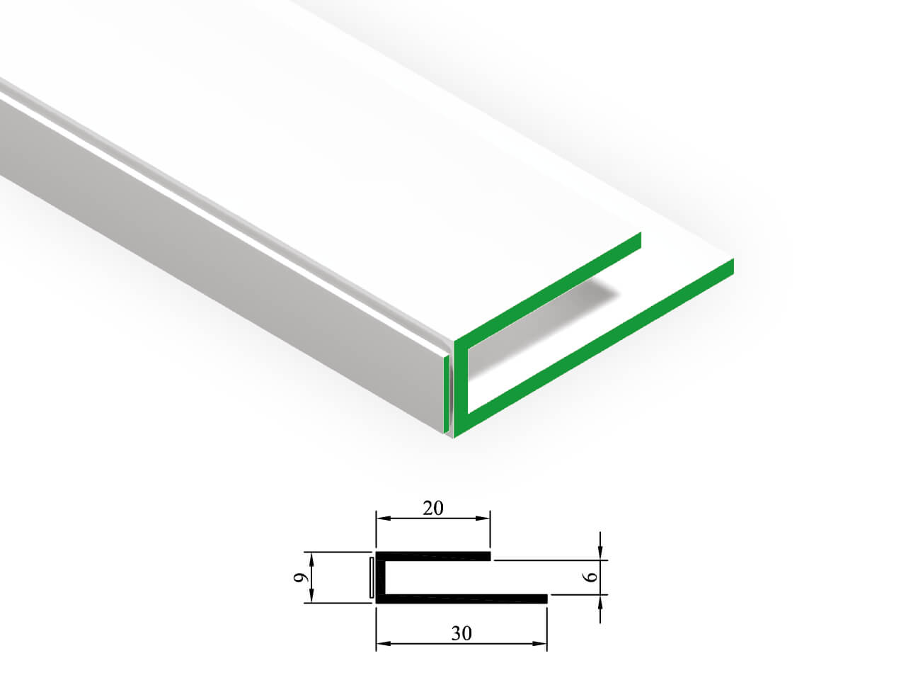 TBH 003 U Mounting Profile With Adhesive Backing 30 x6 mm TBH 003 U Mounting Profile With Adhesive Backing 30 x6 mm