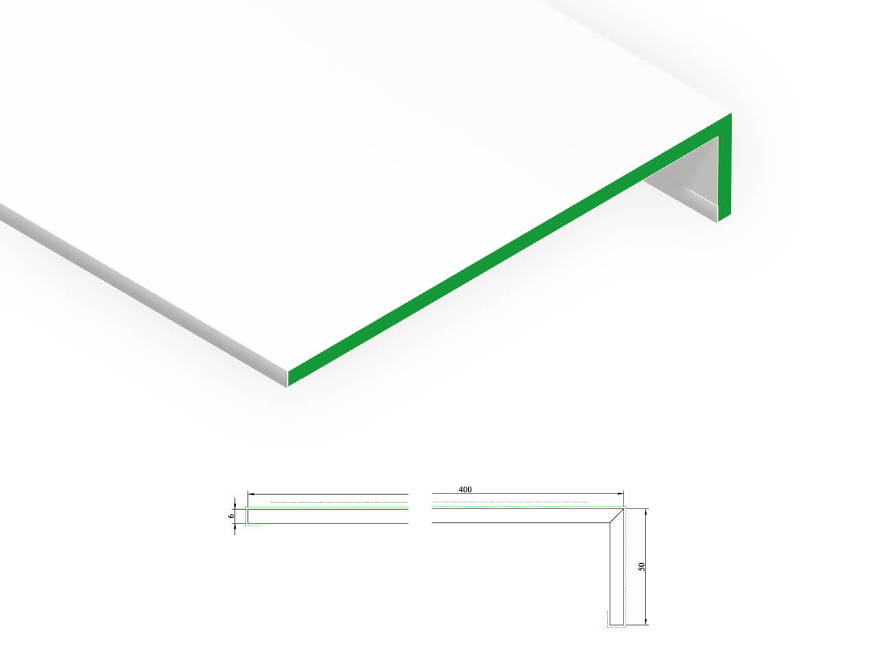 KDH 413 Corners 6x50x400 mm KDH 413 Corners 6x50x400 mm