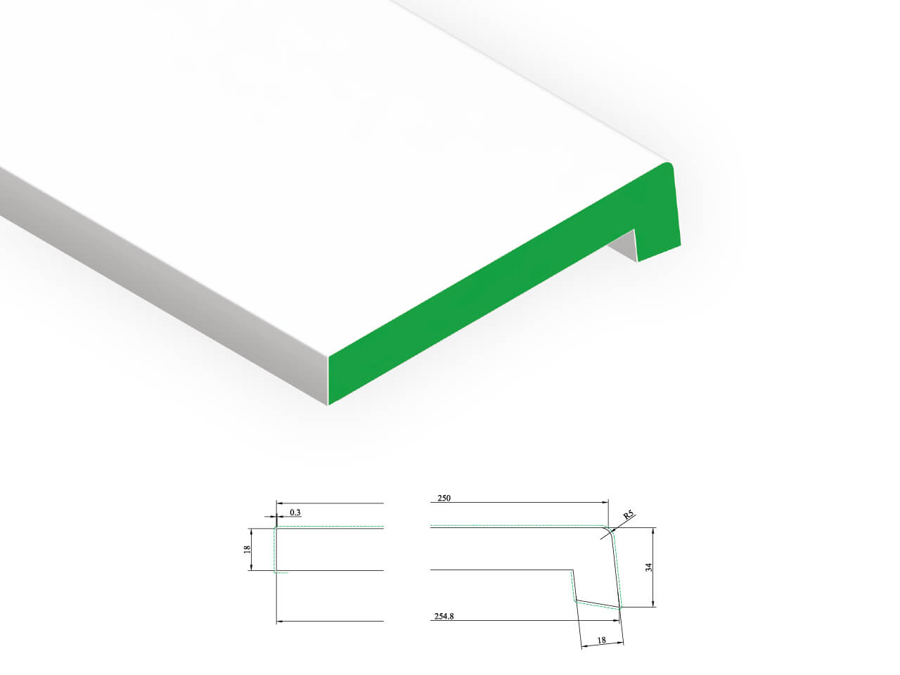 VB 552 SP Windowsill 18/34 x 250 mm VB 552 SP Windowsill 18/34 x 250 mm