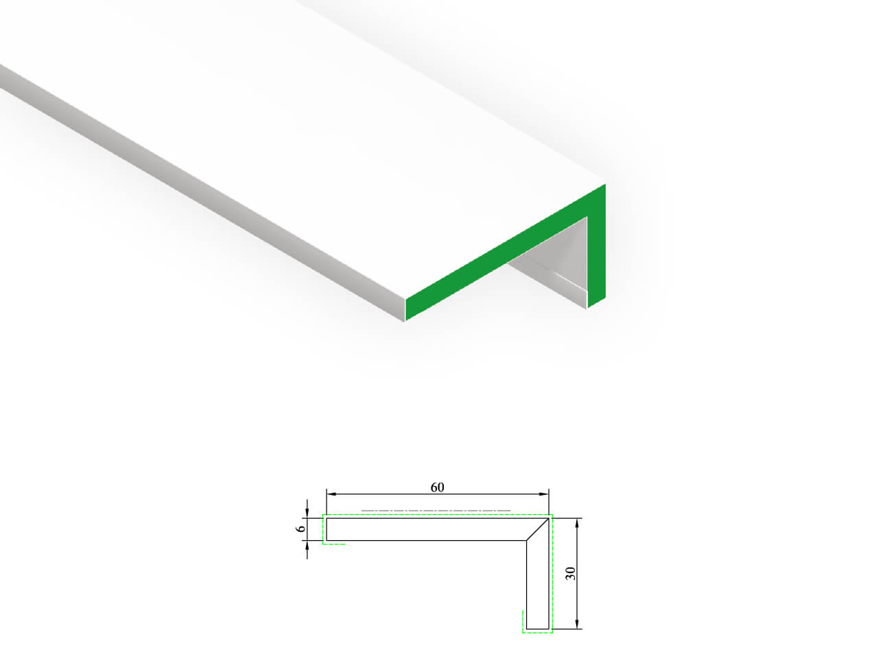 KDH 406 Corners 6x30x60 mm KDH 406 Corners 6x30x60 mm