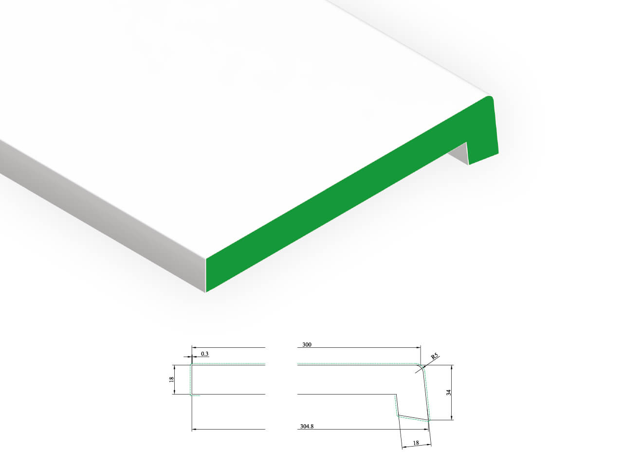 VB 553 SP Windowsill 18/34 x 300 mm VB 553 SP Windowsill 18/34 x 300 mm