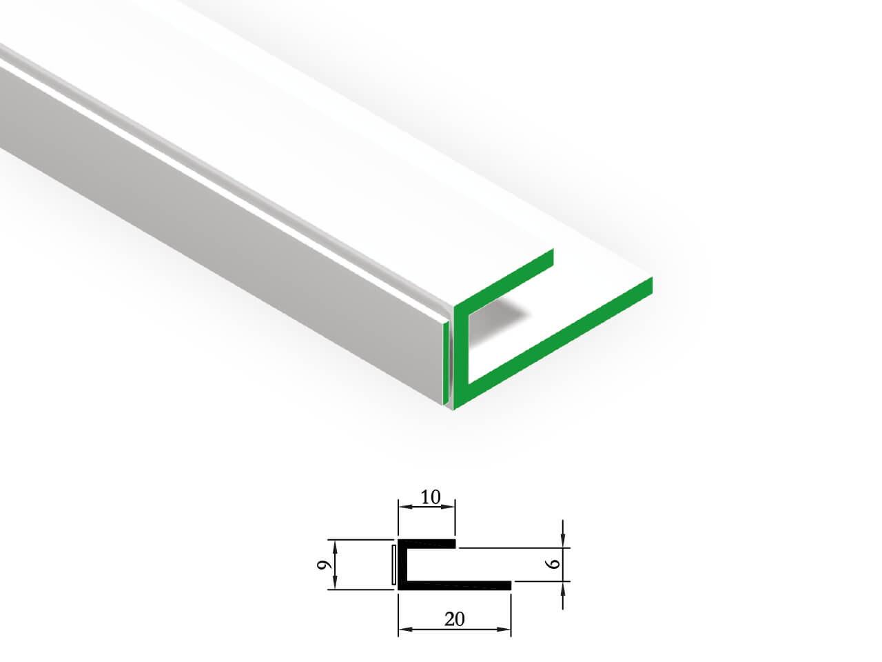 TBH 003 KL U Mounting Profile With Adhesive Backing 10 x 6 x 20 mm TBH 003 KL U Mounting Profile With Adhesive Backing 10 x 6 x 20 mm