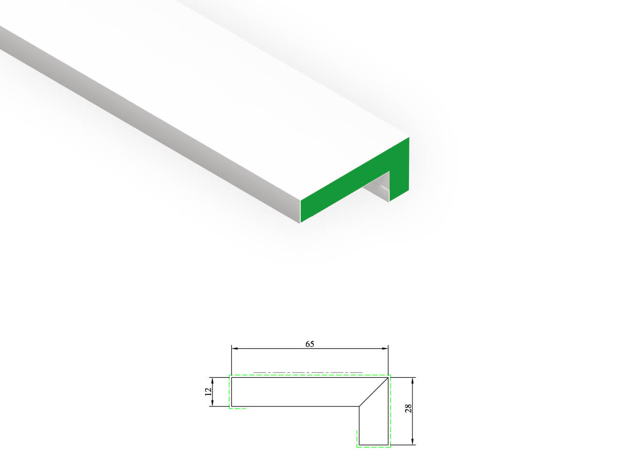 KDH 408 Corners 12x28x65 mm KDH 408 Corners 12x28x65 mm