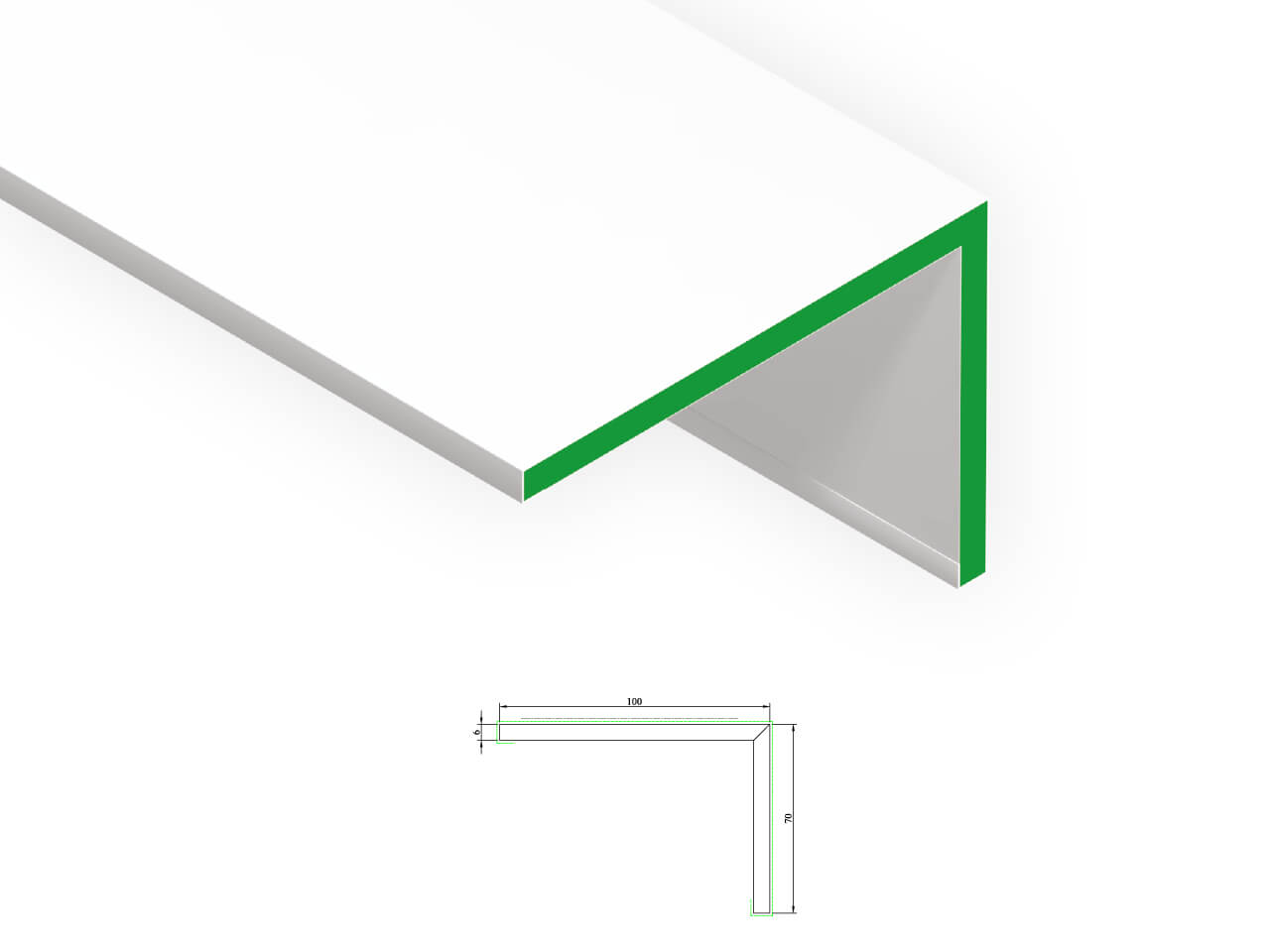 KDH 402 Corners 6x70x100 mm KDH 402 Corners 6x70x100 mm