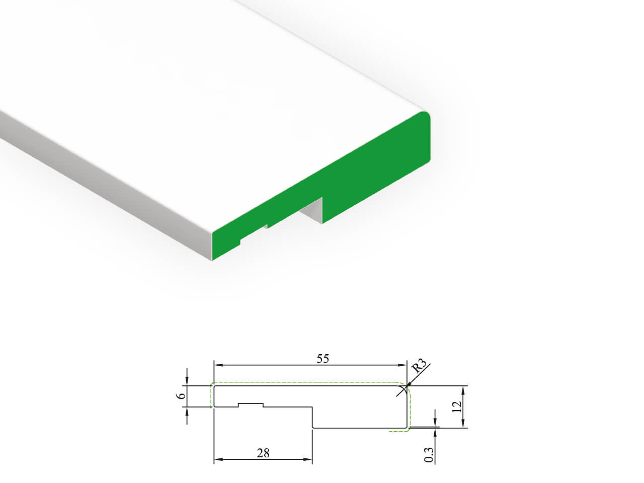 KDA 300 Anchor slat 12 x 55 mm KDA 300 Anchor slat 12 x 55 mm